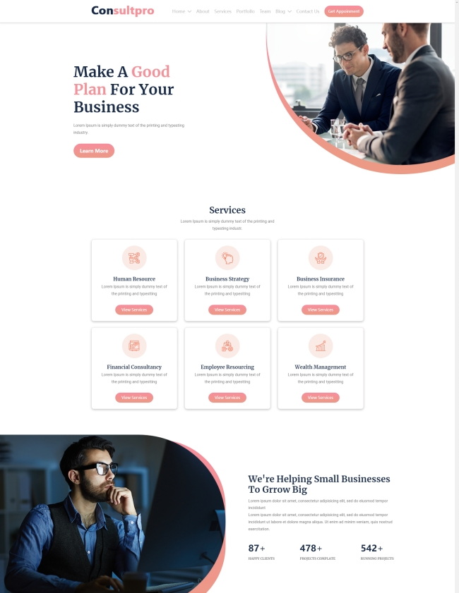 html5商业咨询服务公司网站模板