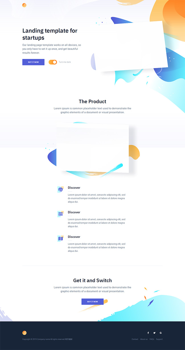 简洁动态企业通用css3单页模板