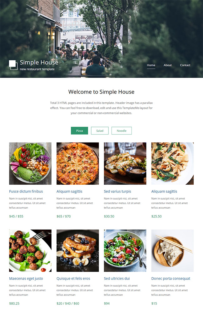 简洁餐饮餐厅宣传页模板