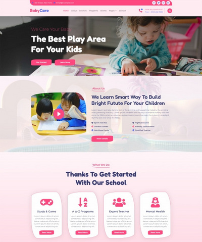 婴幼儿早教看护专业服务机构html5模板 婴幼儿早教看护专业服务机构html5模板