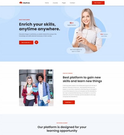 bootstrap教育培训服务机构宣传网站模板 bootstrap教育培训服务机构宣传网站模板