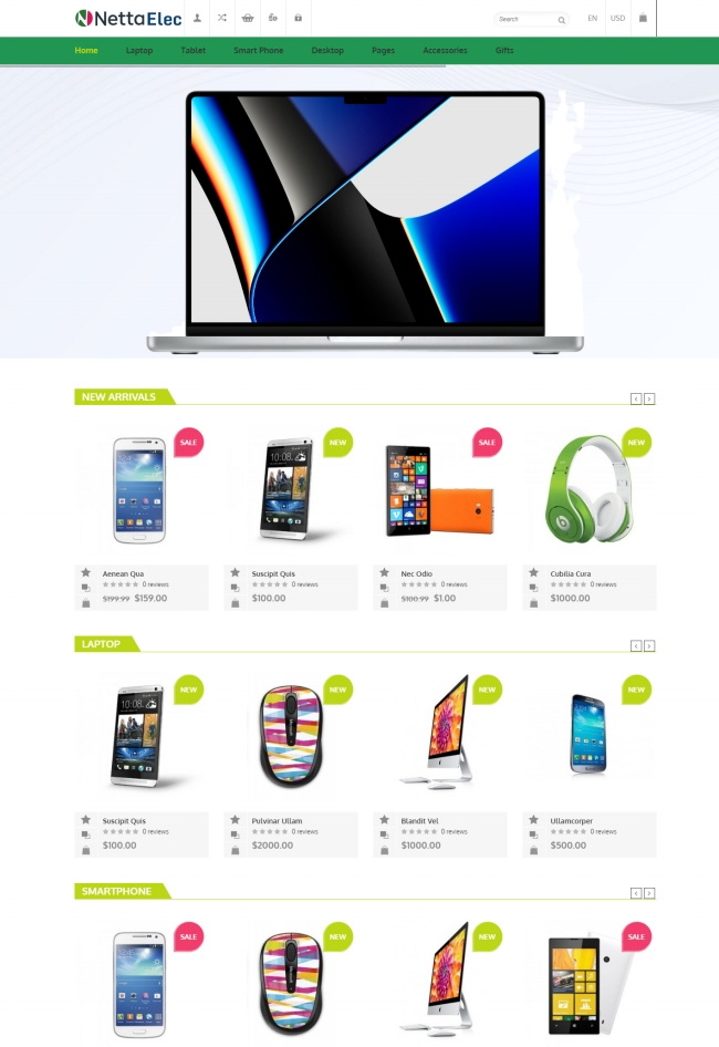 手机电脑电子配件商城网页模板