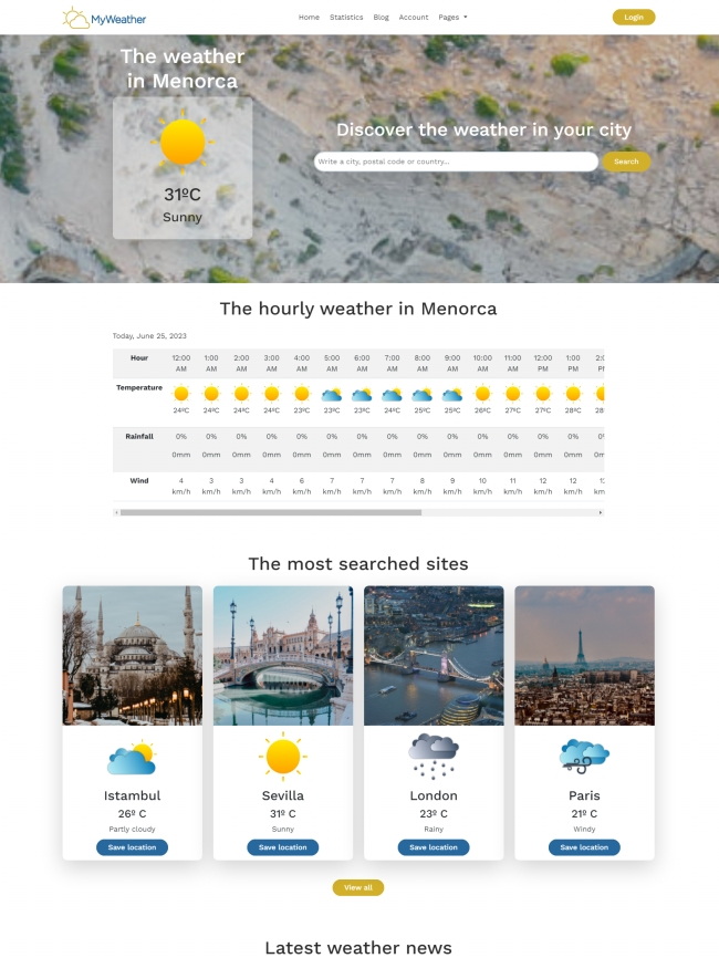 城市天气预报html5网站模板