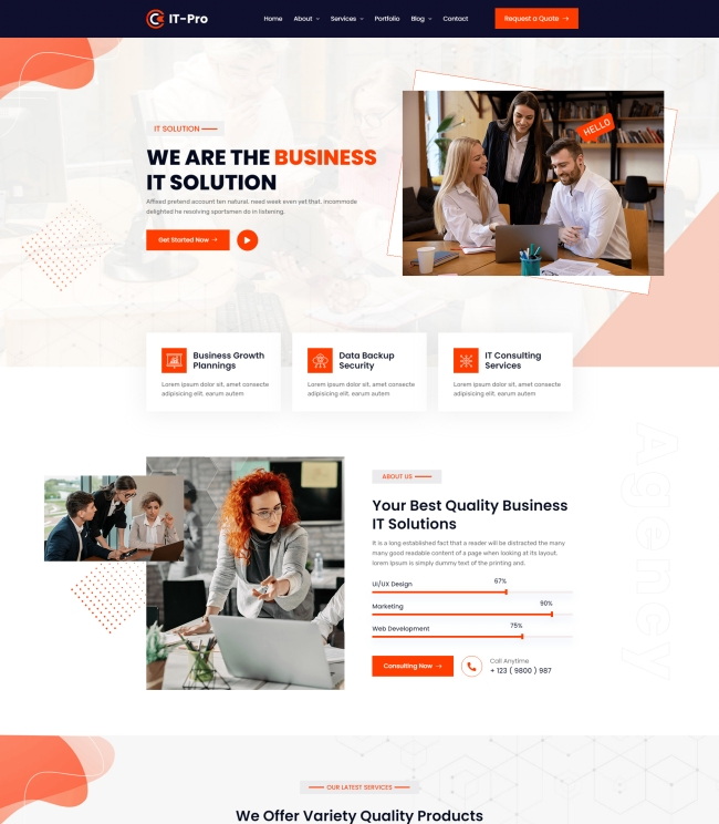 IT技术解决方案Bootstrap公司网站模板