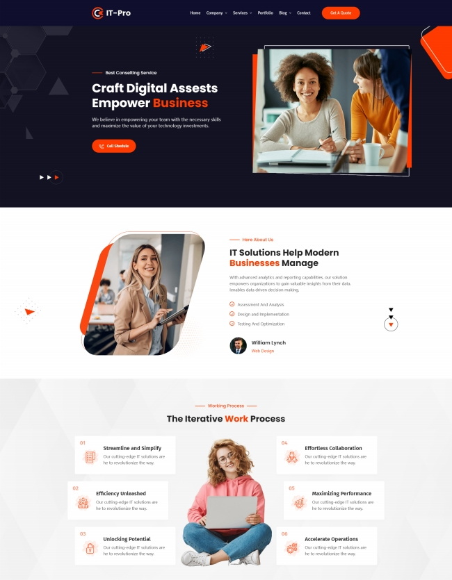 IT技术商业服务专业企业网页模板