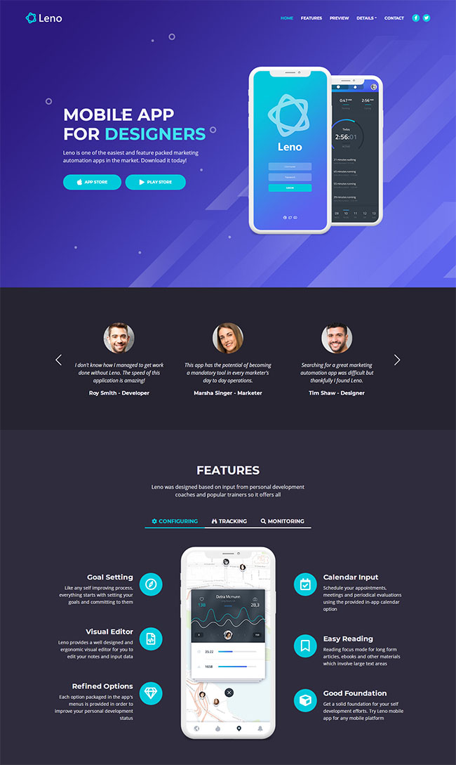 APP软件宣传推广页网站模板