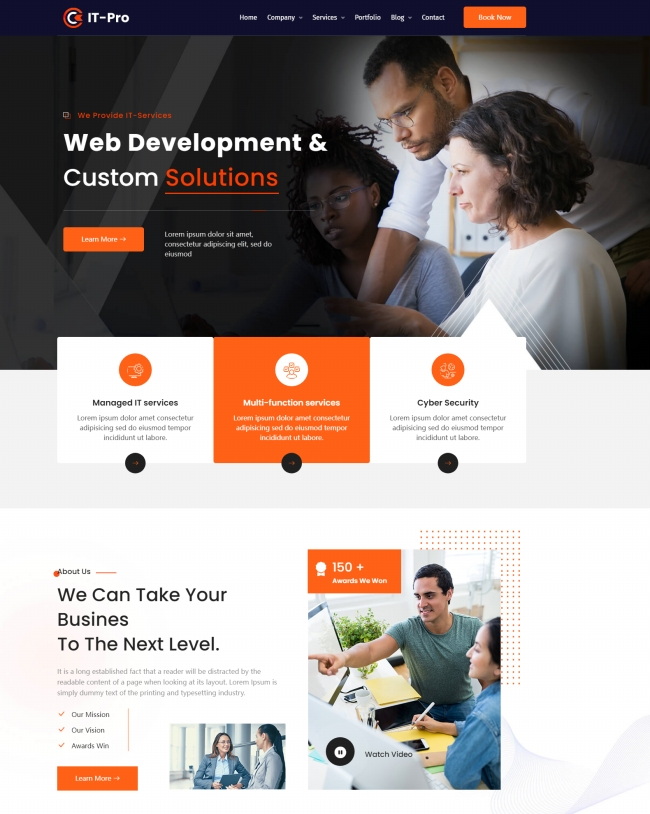 网络IT开发服务公司通用网页模板