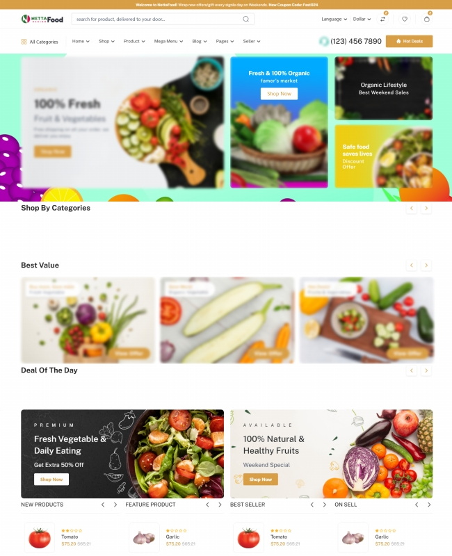 蔬菜水果在线商城配送服务网站模板