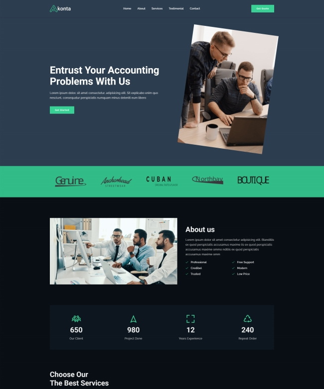 会计事务所服务公司宣传页网站模板