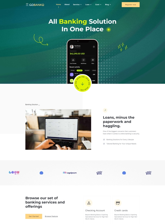 一站式银行金融服务机构通用网站模板