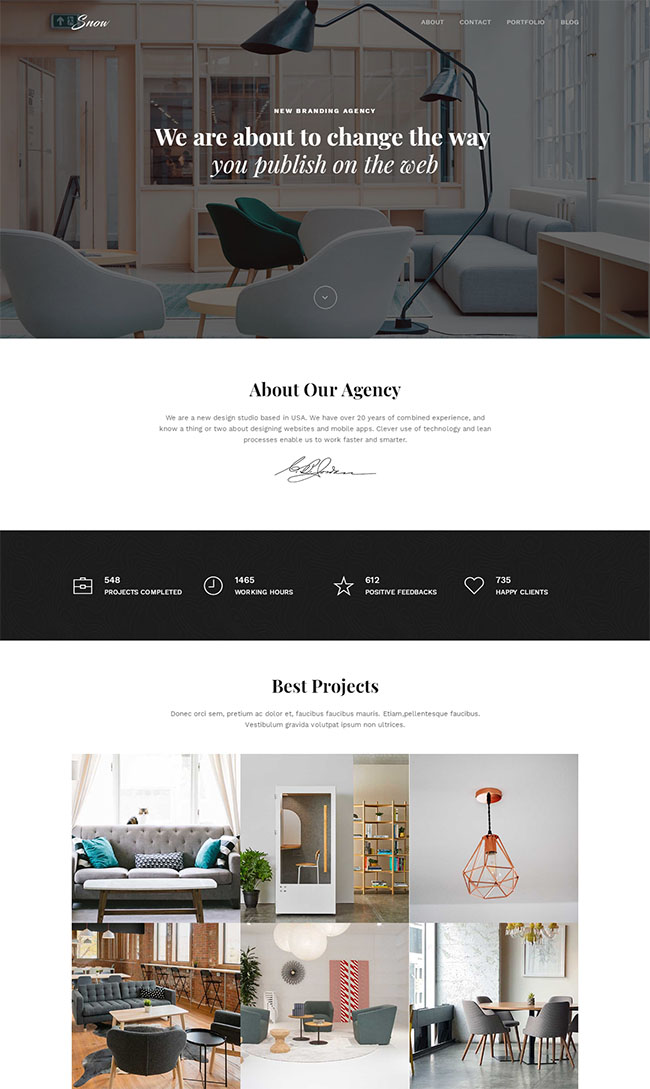 简洁家居装修设计服务公司模板