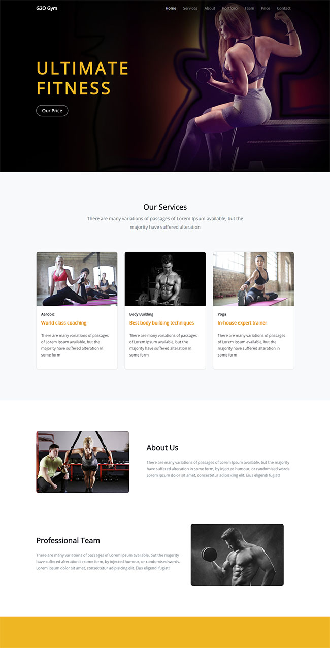 Bootstrap健身私教服务公司静态模板