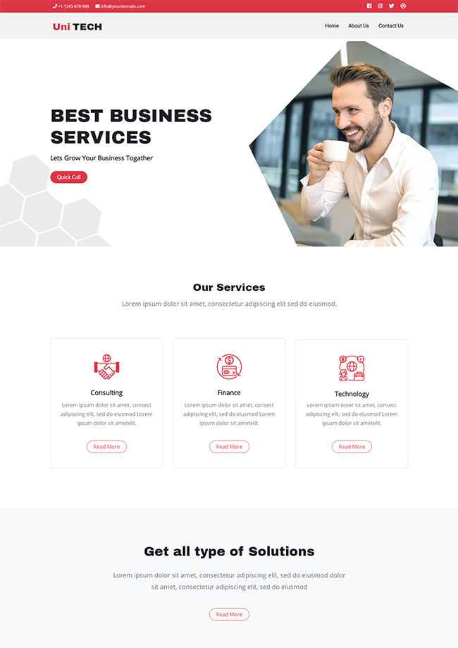 宽屏大气企业通用html5网站模板