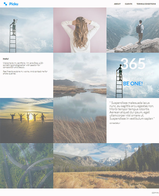 旅行相册图片展示类网站模板