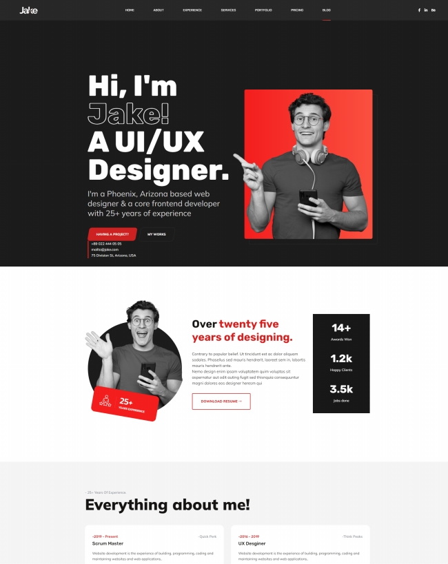 设计师个人作品展示通用网页模板