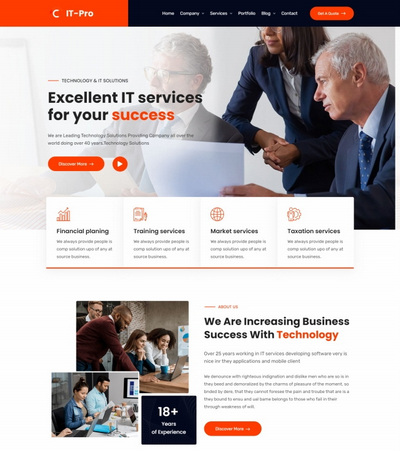 IT技术服务公司宣传推广页模板