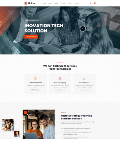 IT技术解决方案服务公司html5模板