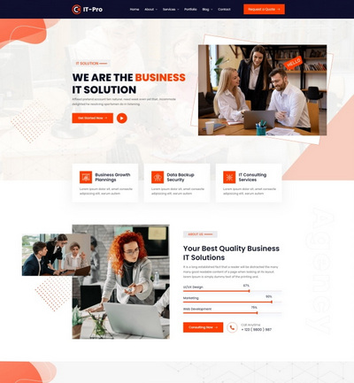 IT技术解决方案Bootstrap公司网站模板