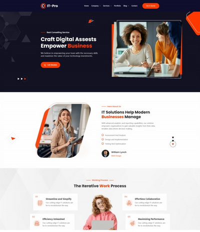 IT技术商业服务专业企业网页模板