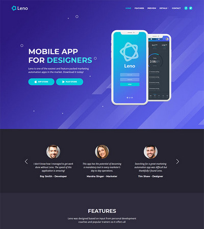APP软件宣传推广页网站模板 APP软件宣传推广页网站模板