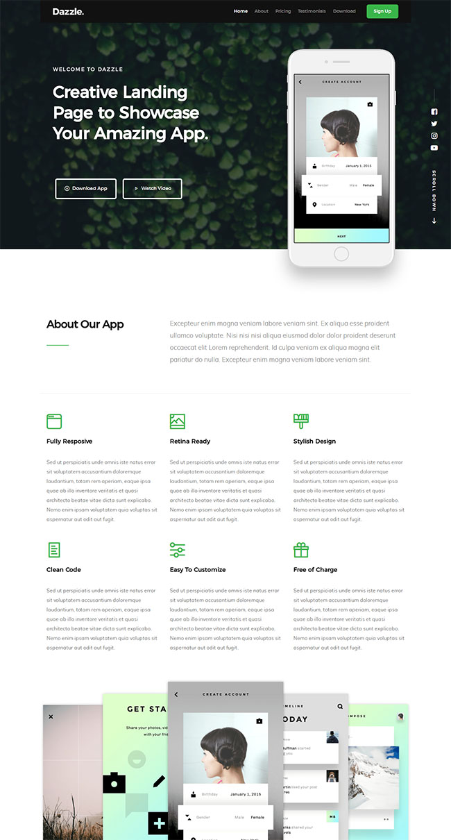 应用程序宣传推广html5模板