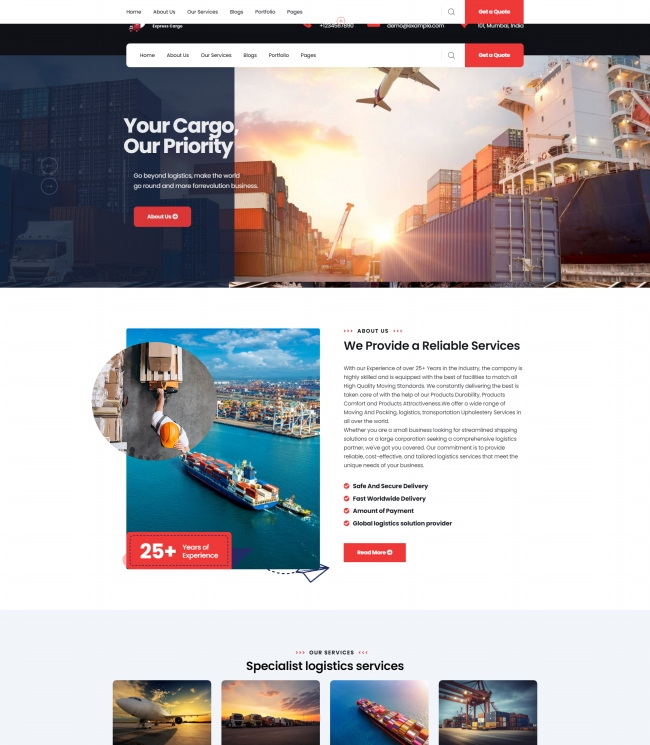 多风格物流货运服务公司静态html模板