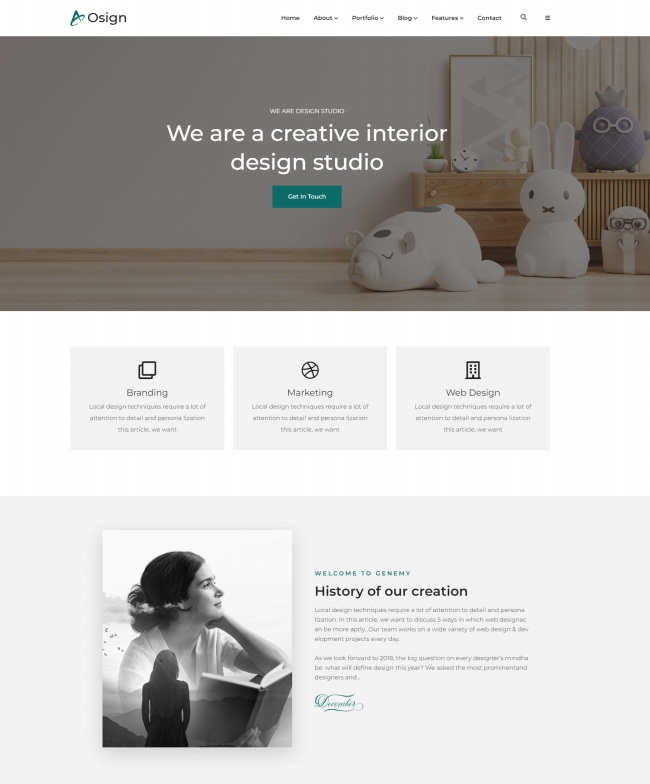 极简装修设计服务工作室网站模板