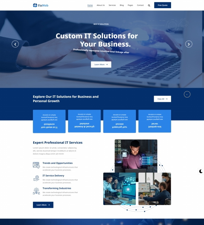 IT解决方案专业服务公司静态网页模板