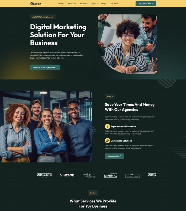 企业数字营销服务公司html网站模板