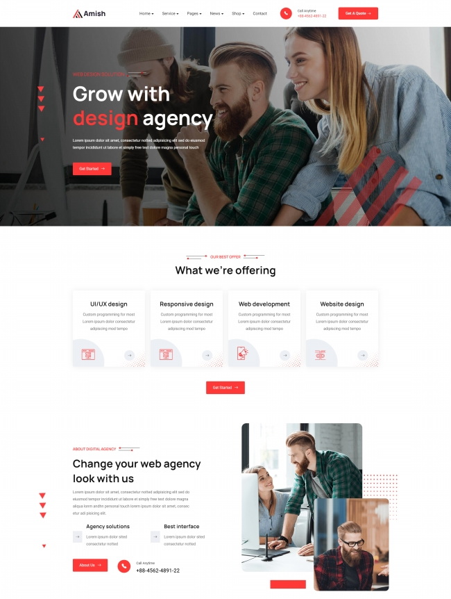 响应式设计服务公司html网站模板