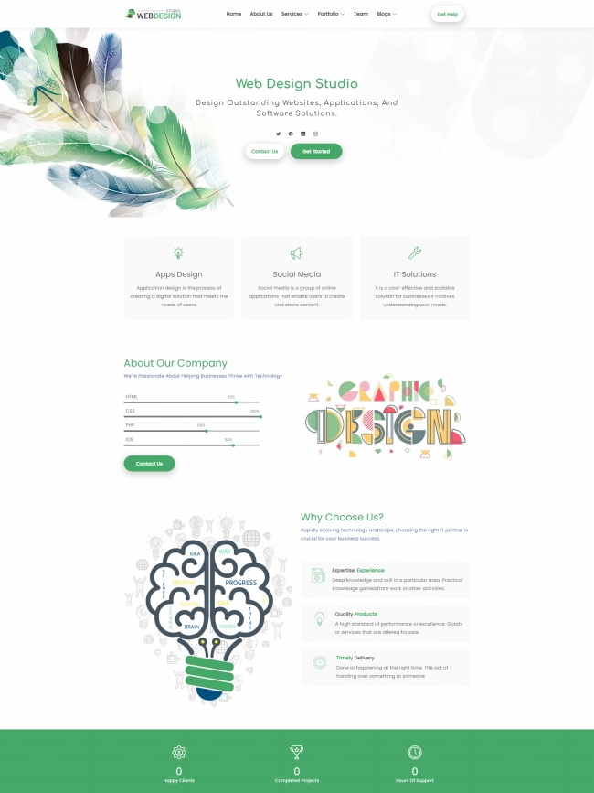 html5网页设计服务公司静态网站模板