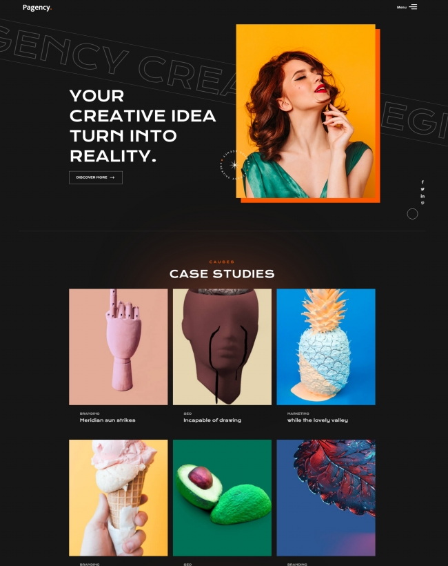 创意设计工作室宣传页面模板