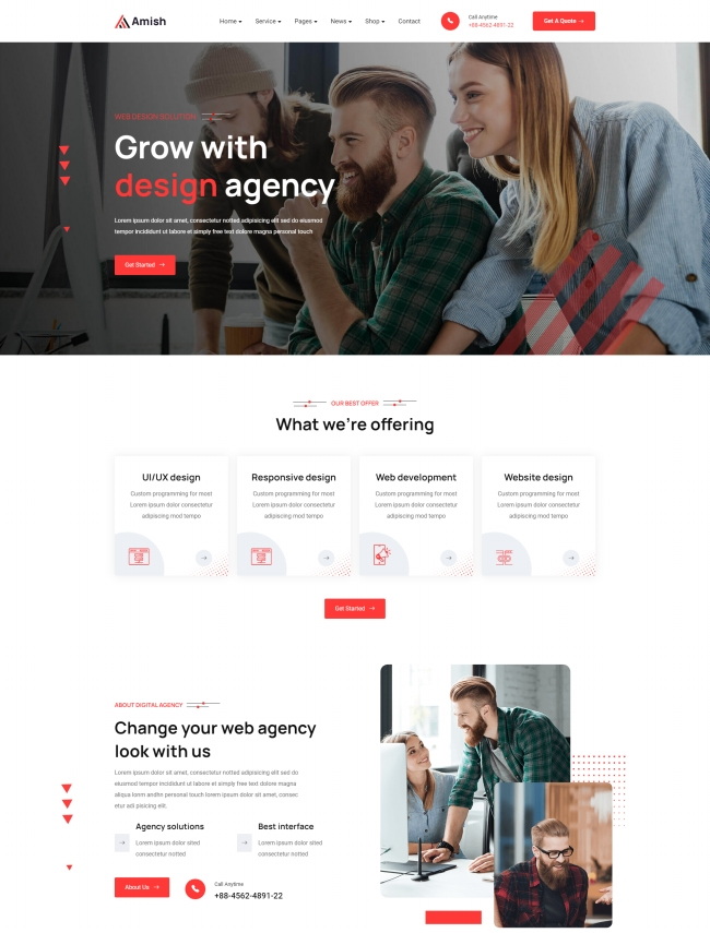 多风格现代设计服务公司静态网页模板