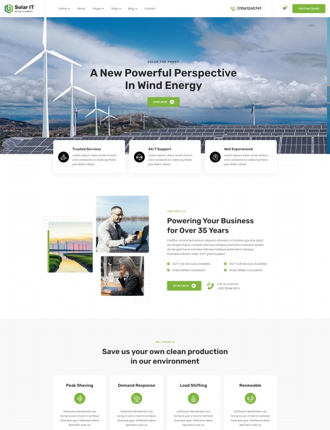 光伏新能源施工服务公司html5网站模板