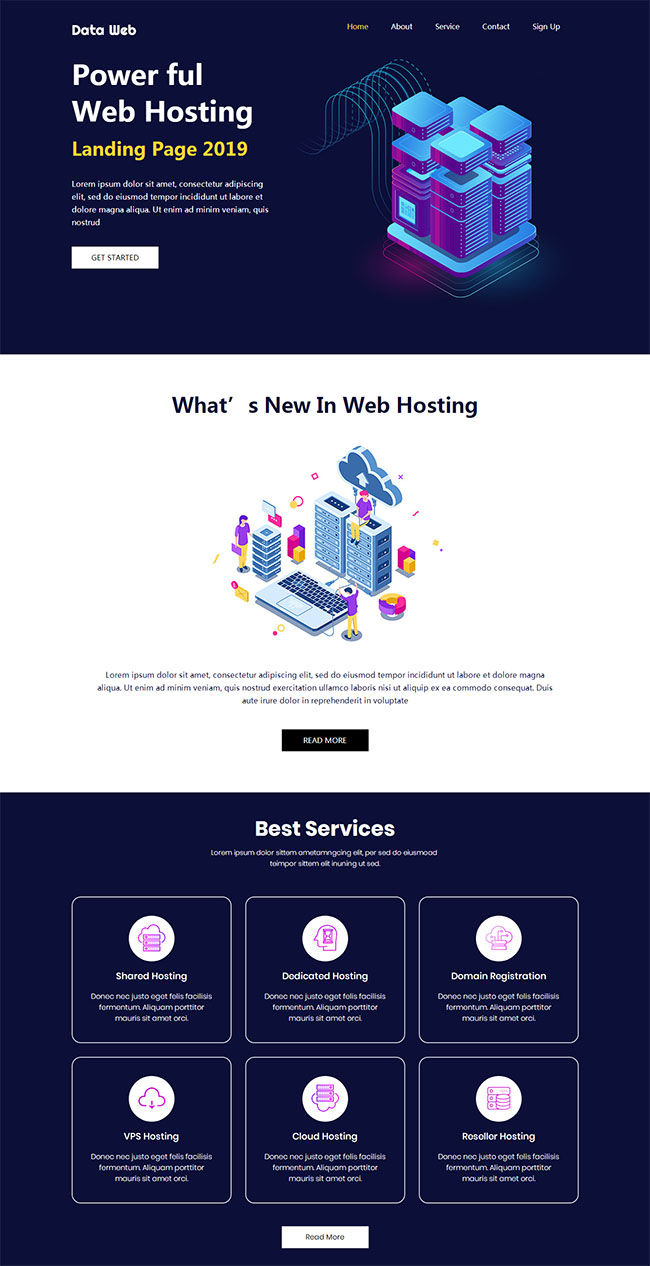 云服务机房数据中心单页html宣传模板