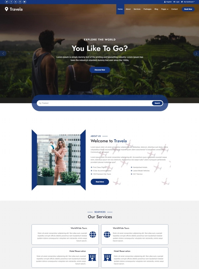 响应式HTML5探索世界旅行网站模板