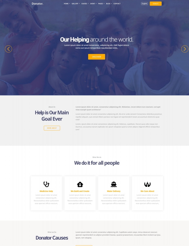 html5公益救助福利机构通用网站模板