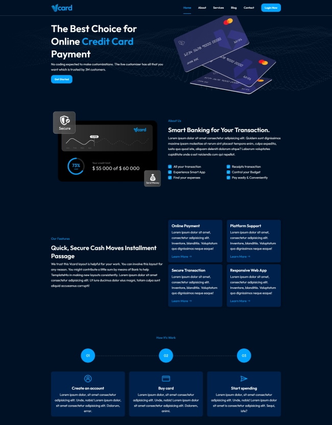 信用卡办理服务机构html网站模板