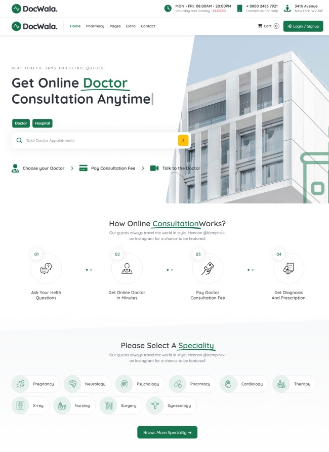 多风格在线医疗诊断咨询门户网站模板