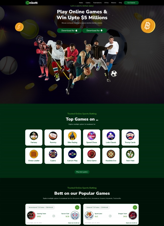 大气在线娱乐游戏宣传页html5模板