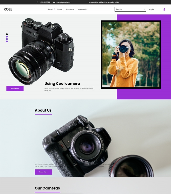 单反相机数码产品展示html网页模板