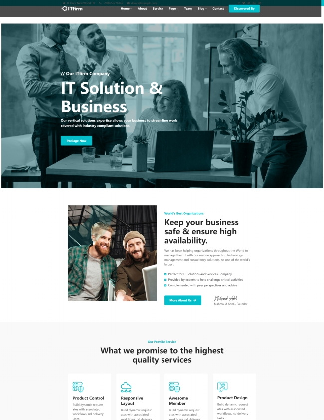 大气IT解决方案专业服务公司网站模板