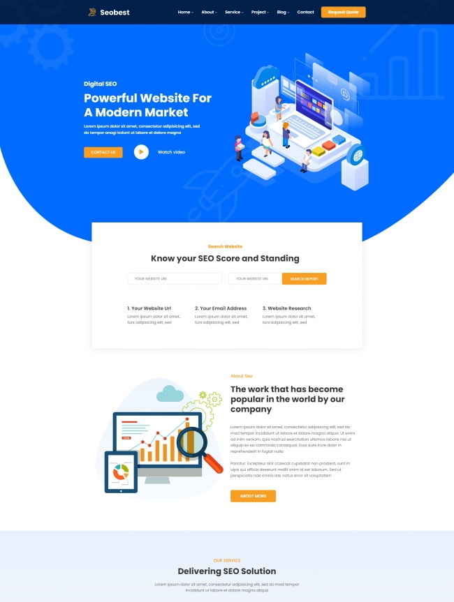 搜索引擎优化服务公司html网站模板