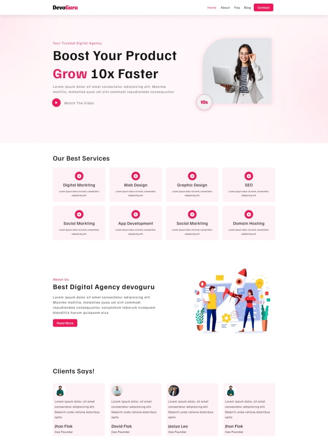 数字营销服务机构通用网页模板