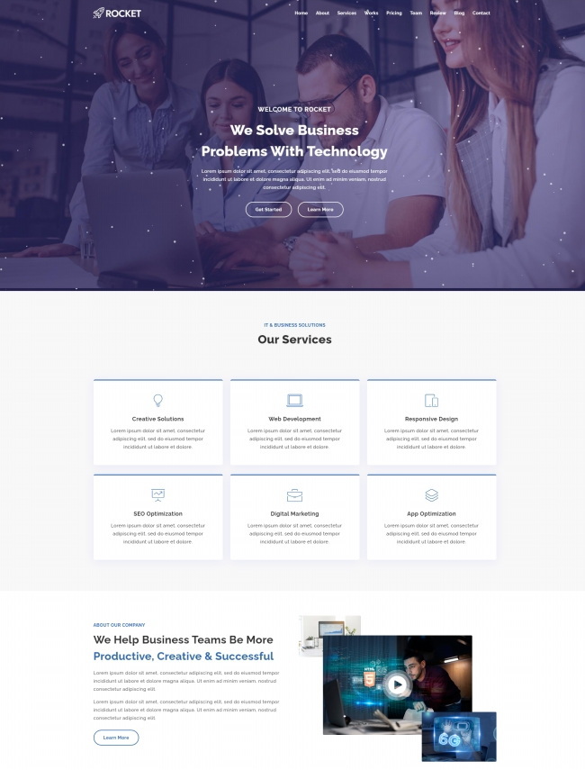 HTML5实用IT技术解决方案服务公司网站模板