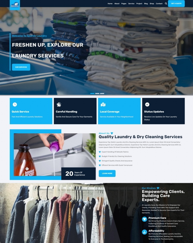 衣物洗护干洗店服务公司网站模板