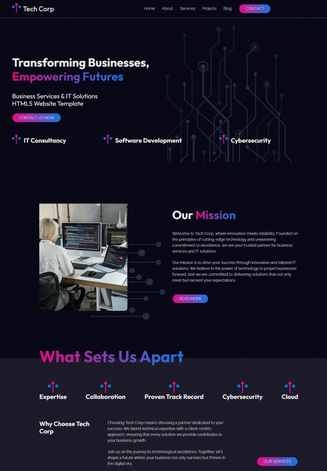 IT技术解决方案专业服务公司html5模板