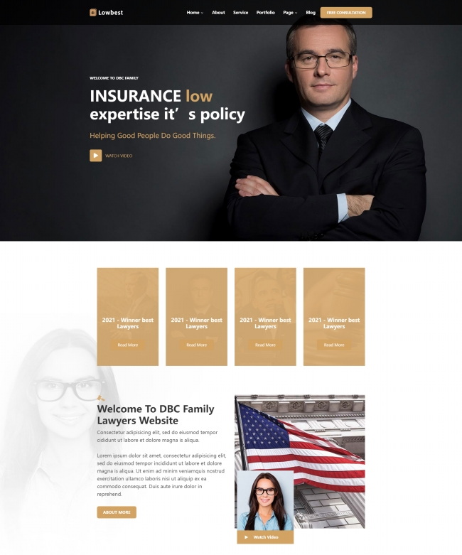 响应式法律咨询服务机构html网站模板