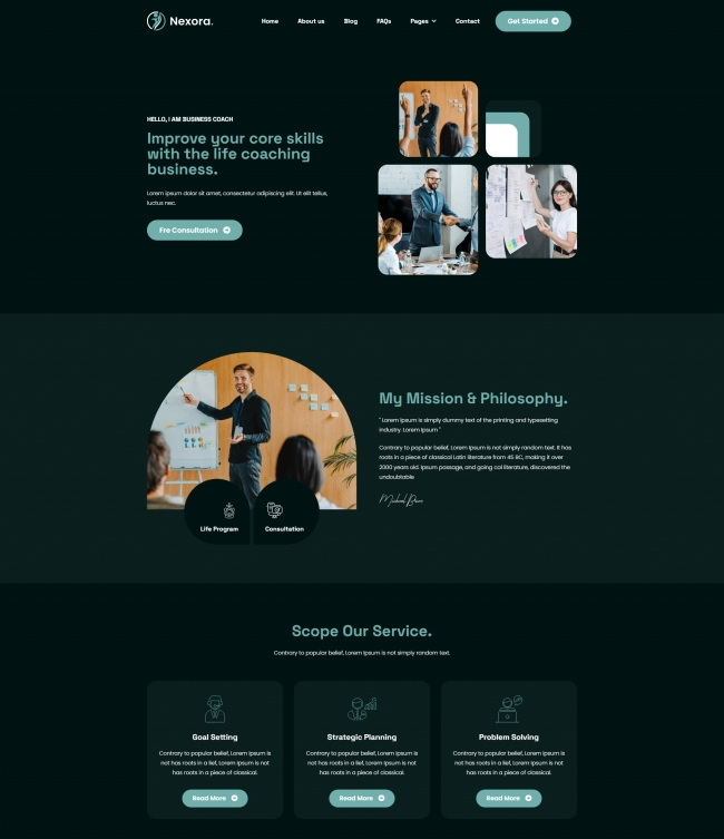 企业培训商务咨询服务公司html5网站模板