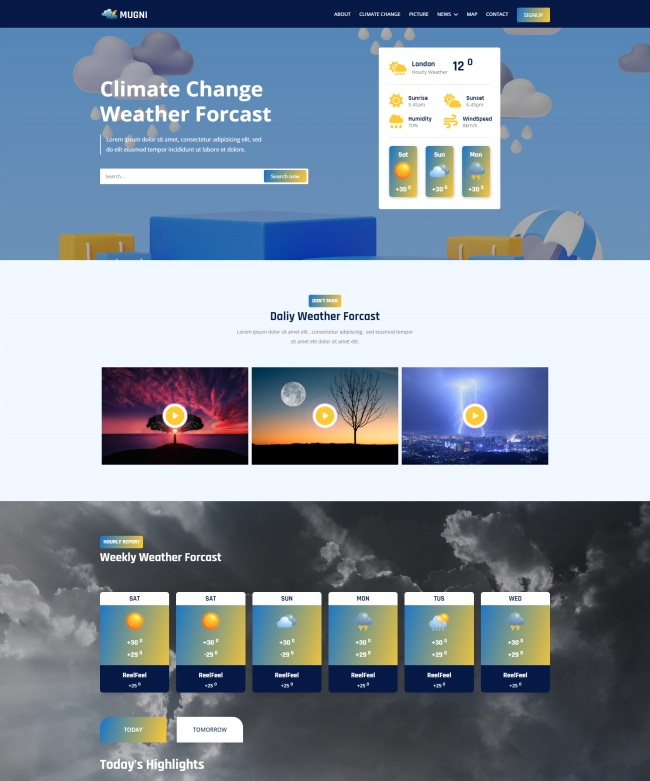 天气预报服务网站html模板